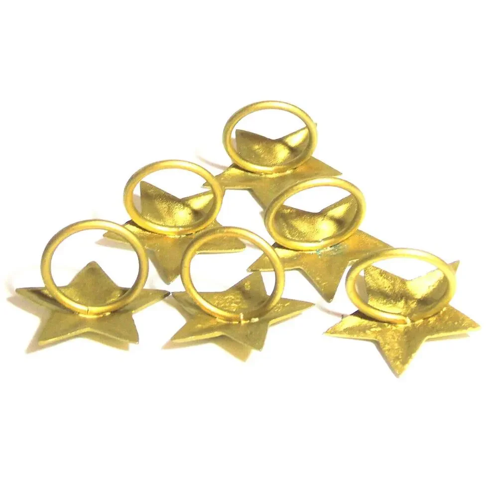 Brass Gold Star Napkin Rings 2.5